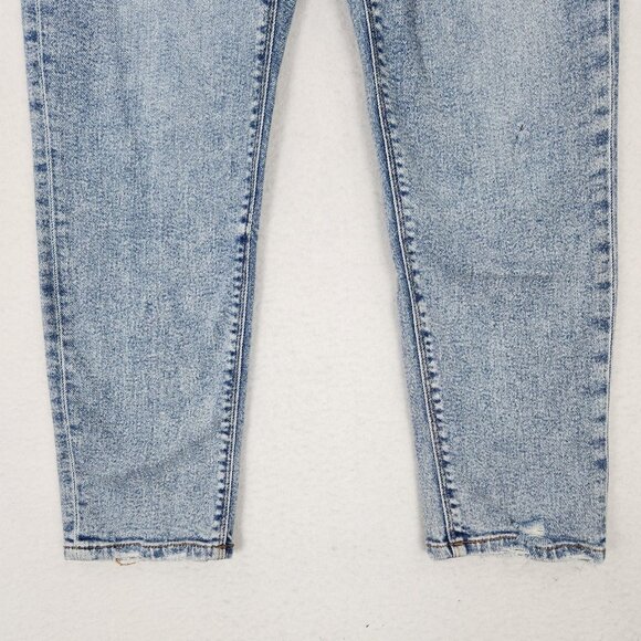 American Eagle Jeans Womens 4 Light Wash Curvy Mom Jean Distressed Stretch - Picture 3 of 13